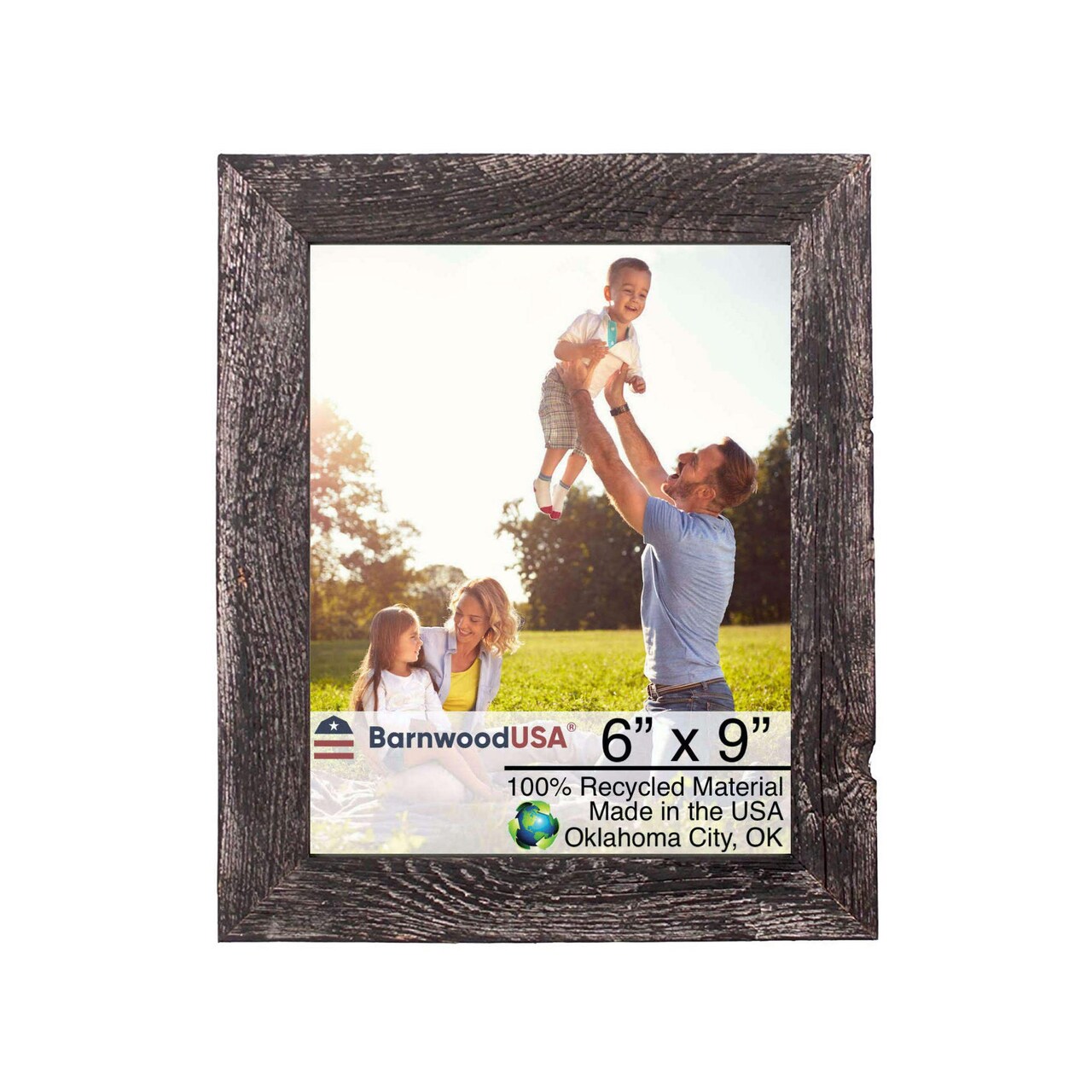 Rustic Farmhouse Standard 6 in. x 9 in. Tabletop Reclaimed Wood Picture Frame